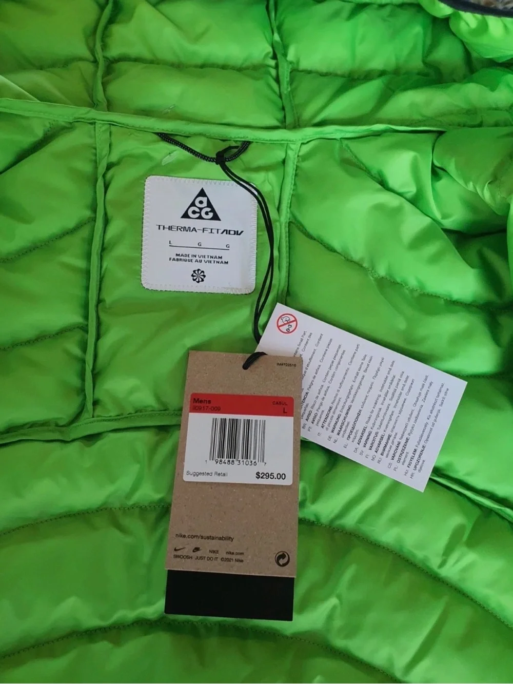 Nike ACG Lava Flow Primaloft Therma-Fit ADV Jacket II0917-009 Men's Size L New